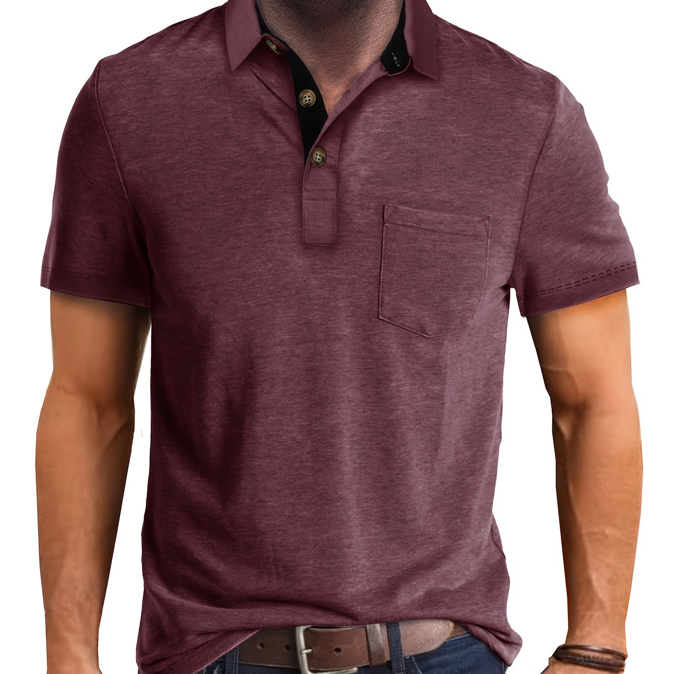 Men's Polo Shirt with Chest Pocket – Modern, Casual Polo Shirt for Everyday and Leisure Wear