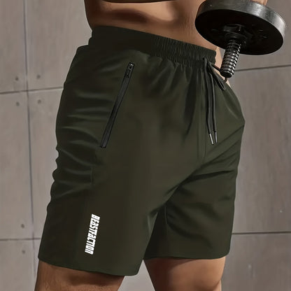 Men's Sports and Fitness Shorts with Zipper Pocket – Ideal for Training & Leisure