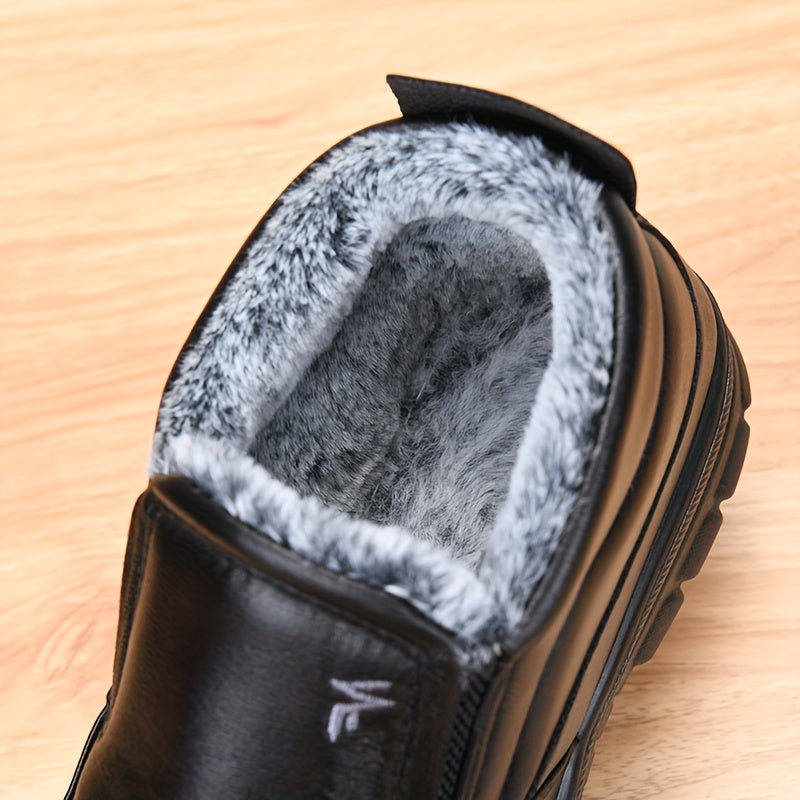Men's winter loafers, lined warm casual slip-on shoes