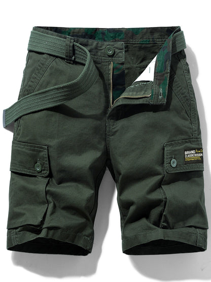 Men's cargo shorts in outdoor and casual style with pockets and belt