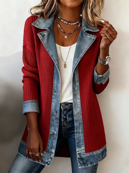 Women's Blazer in Denim Look – Elegant Business Casual Style for Everyday and Office