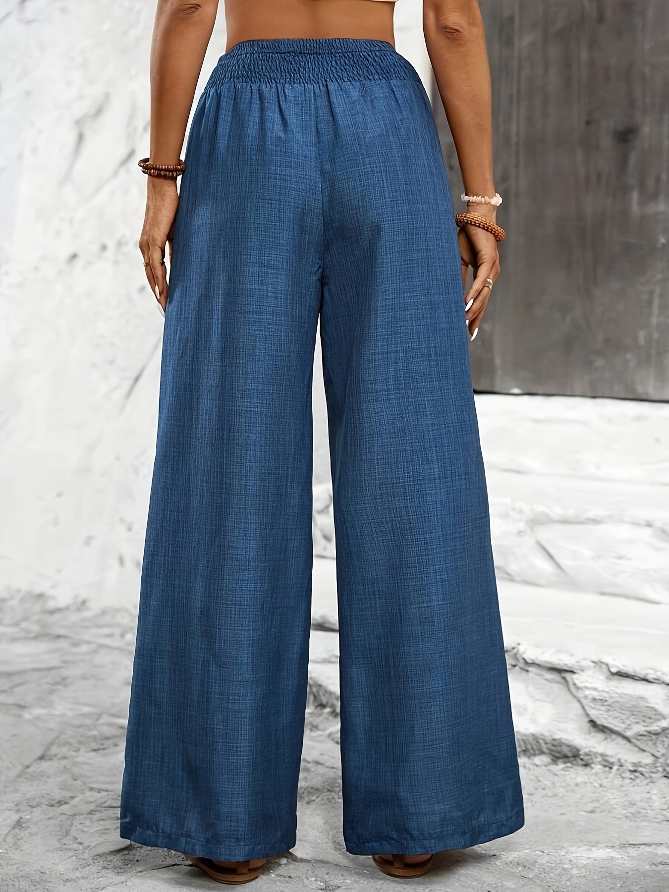 Women's Wide Elegant Pants with Elastic Waistband – Perfect for Everyday and Leisure