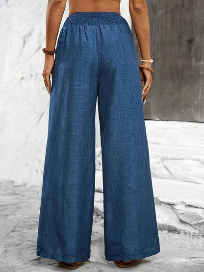 Women's Wide Elegant Pants with Elastic Waistband – Perfect for Everyday and Leisure