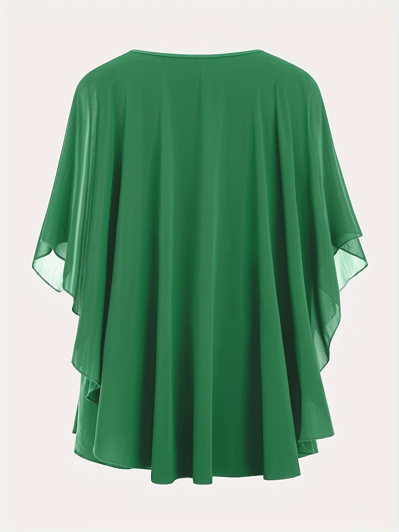 Women's Elegant Flowing Chiffon Cape Top for Going Out – Oversized Style