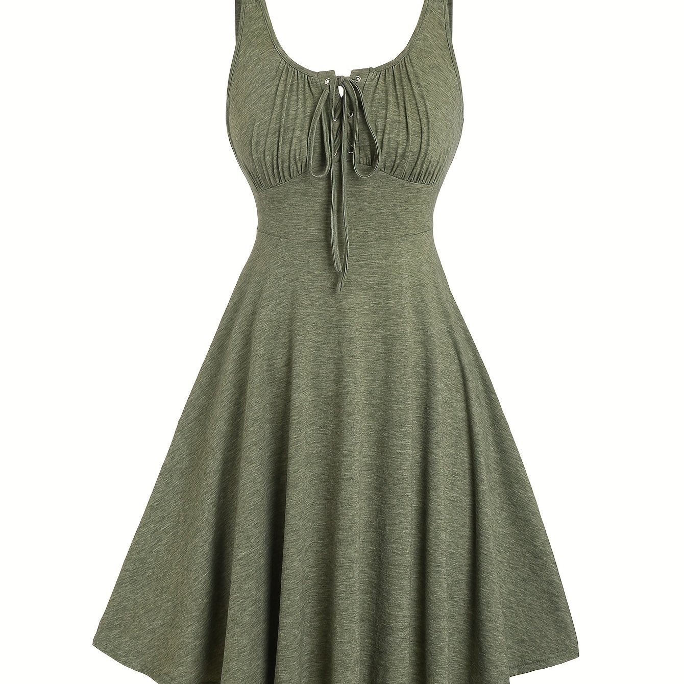 Damen Skaterkleid mit Schnürung – Freizeitkleid im Vintage-Stil für Alltag und Sommer