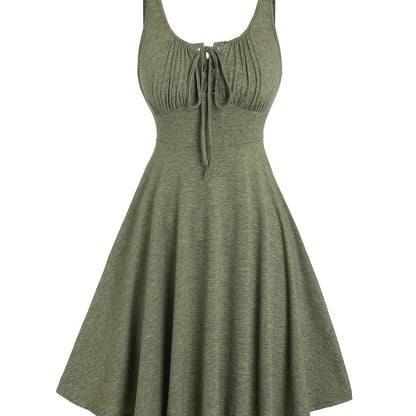 Damen Skaterkleid mit Schnürung – Freizeitkleid im Vintage-Stil für Alltag und Sommer