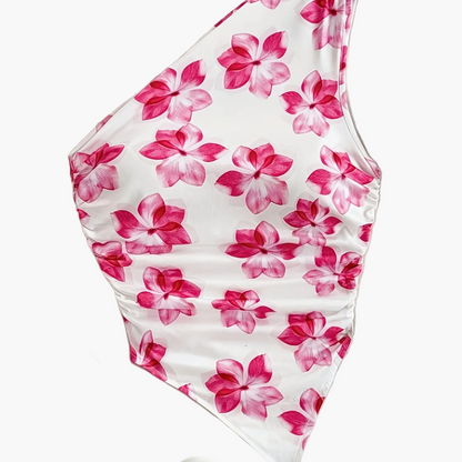 Women's One-Shoulder Swimsuit Elegant Floral Pattern for Spring & Summer