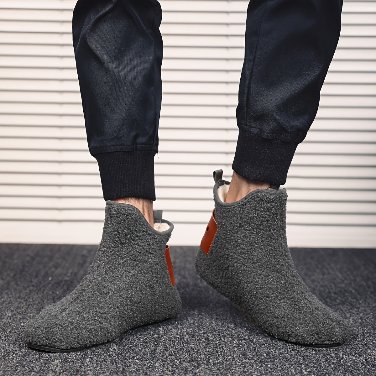 Unisex Teddy Fleece Slipper Ankle Boots, Soft, Warm Faux-Fur Look