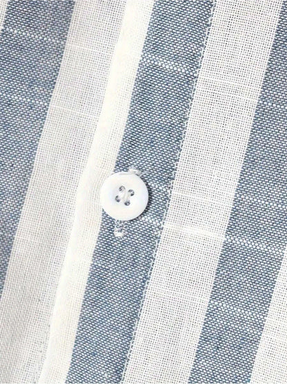 Men's casual shirt with wide stripes and modern cut – Perfect for everyday wear and vacation