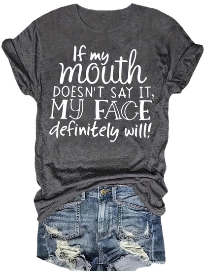 Women's Funny Statement T-Shirt with Saying – Loose Summer Top for Everyday & Leisure