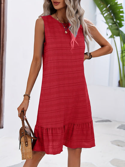 Damen Sommerkleid A-Linie mit Volant – Stilvolles Freizeitkleid für Urlaub und Alltag
