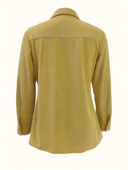 Women's corduroy shirt jacket with buttons and chest pockets