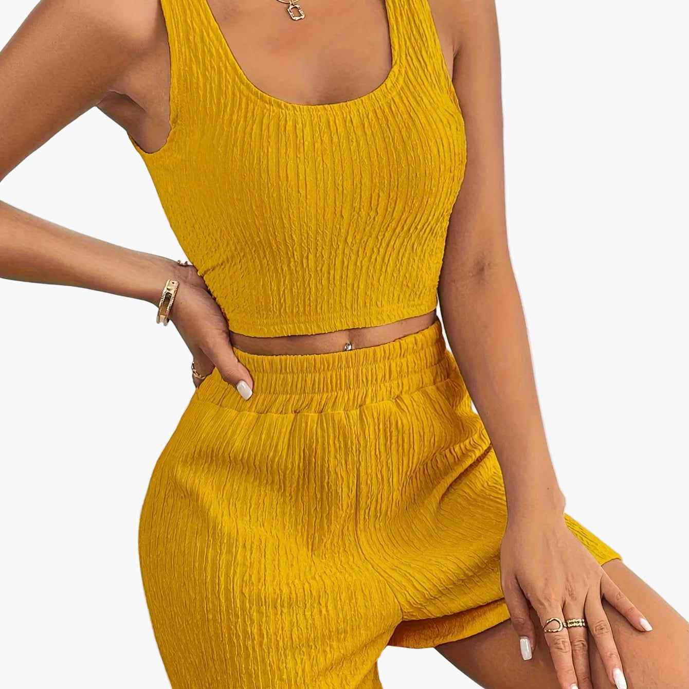 Damen Zweiteiler Set – Modisches Top und Shorts im Casual Look für Alltag & Sommer