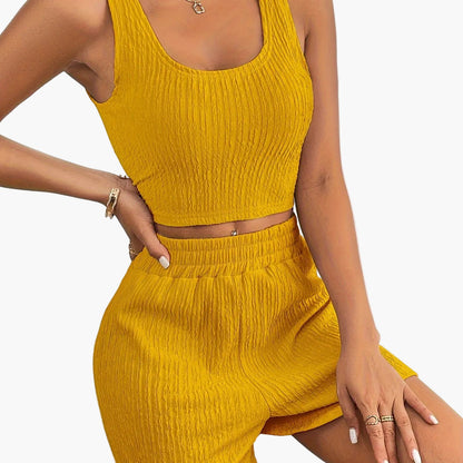 Damen Zweiteiler Set – Modisches Top und Shorts im Casual Look für Alltag & Sommer
