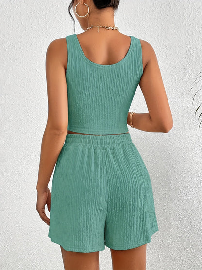 Damen Zweiteiler Set – Modisches Top und Shorts im Casual Look für Alltag & Sommer