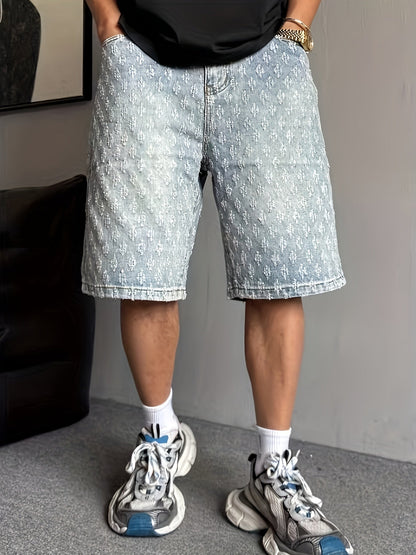 Men's Street Style Bermuda Shorts with Floral Pattern – Casual Leisure Shorts