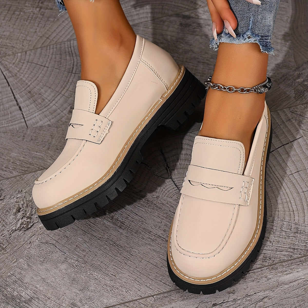 Women's Slippers with Platform – Fashionable Loafers for Everyday and Leisure Wear