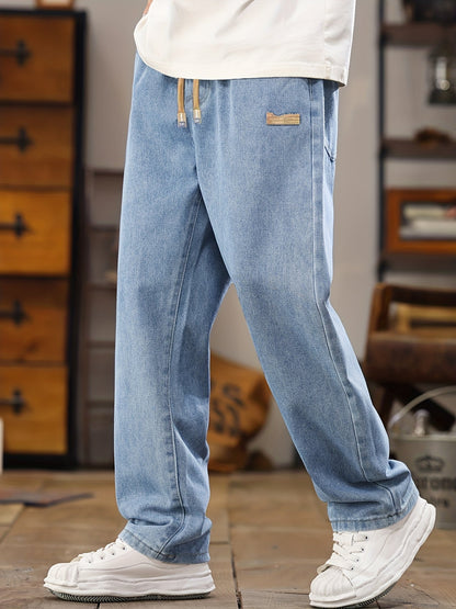 Men's Relaxed Fit Jeans Joggers with Drawstring for Casual Leisure Looks