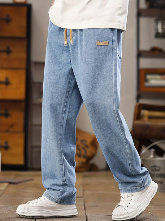 Men's Relaxed Fit Jeans Joggers with Drawstring for Casual Leisure Looks