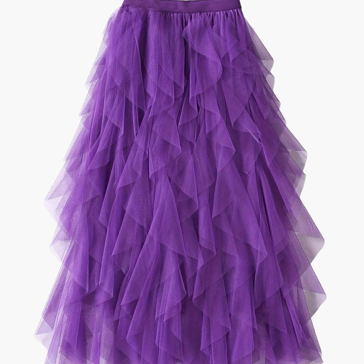 Women's Maxi Skirt with Ruffle Layers – Elegant Tulle Skirt for Formal Occasions
