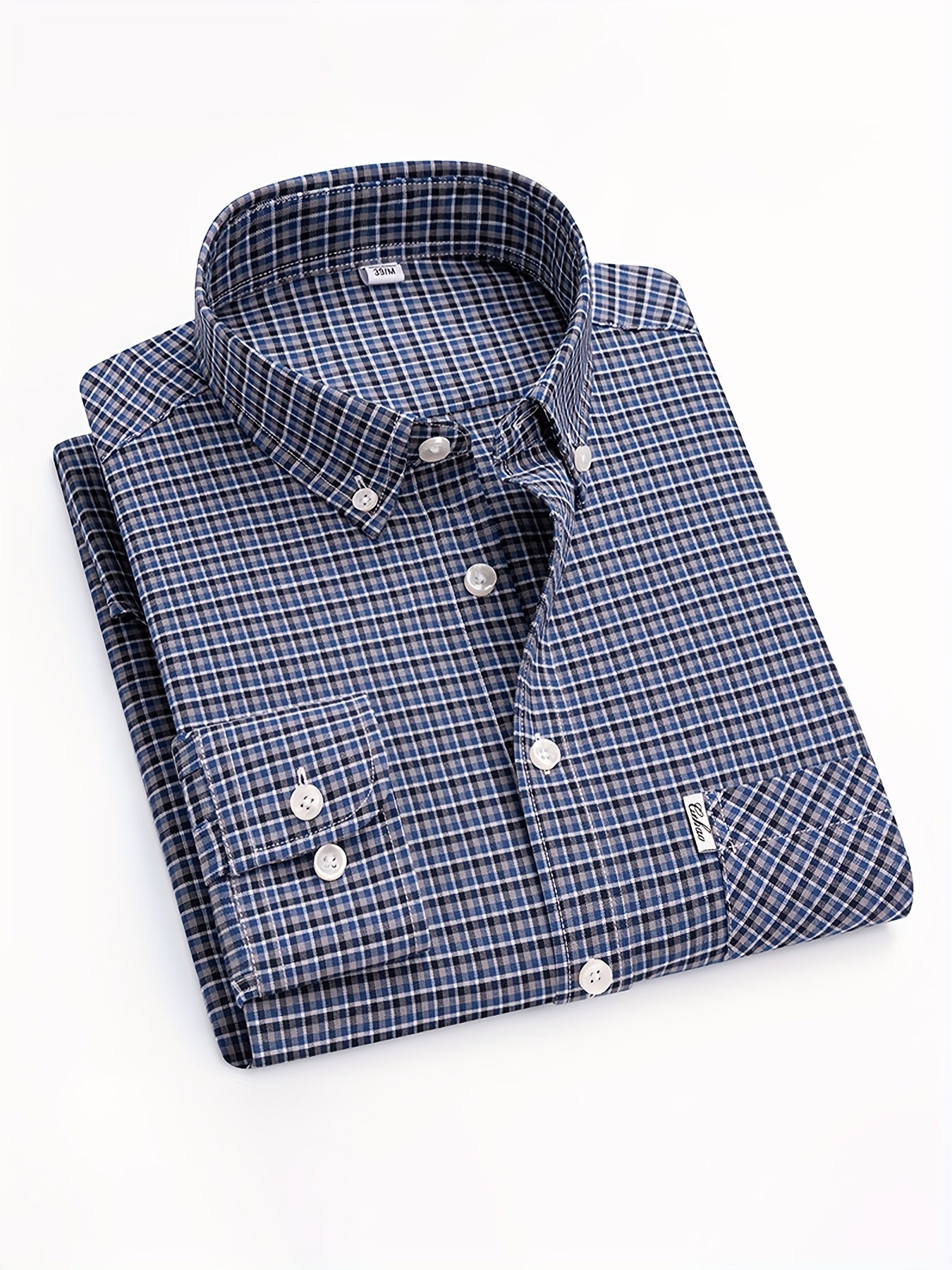 Men's Casual Shirt Checked – Modern Long-Sleeve Shirt for Everyday & Office