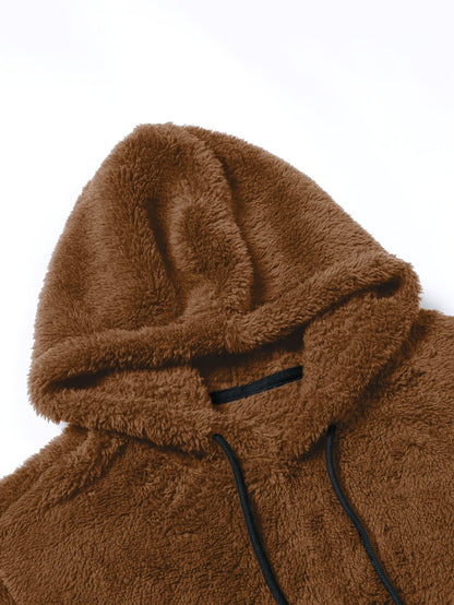 Unisex teddy fleece tracksuit with hooded sweatshirt and joggers