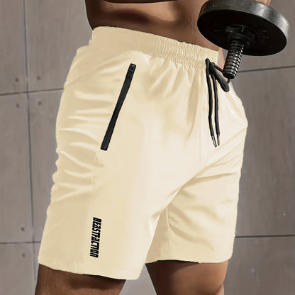 Men's Sports and Fitness Shorts with Zipper Pocket – Ideal for Training & Leisure