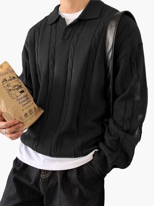 Herren Polo-Strickpullover im Casual-Stil – Modischer Freizeit-Look für Alltag und Ausgehen