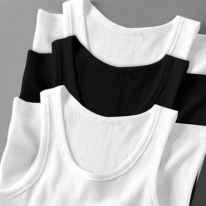 Men's Sporty Ribbed Tank Top – Modern Training and Casual Top