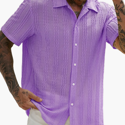 Men's Short-Sleeve Striped Shirt – Modern Summer Shirt for Leisure & Vacation