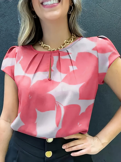 Women's Blouse Elegant Short Sleeve Modern Business Casual