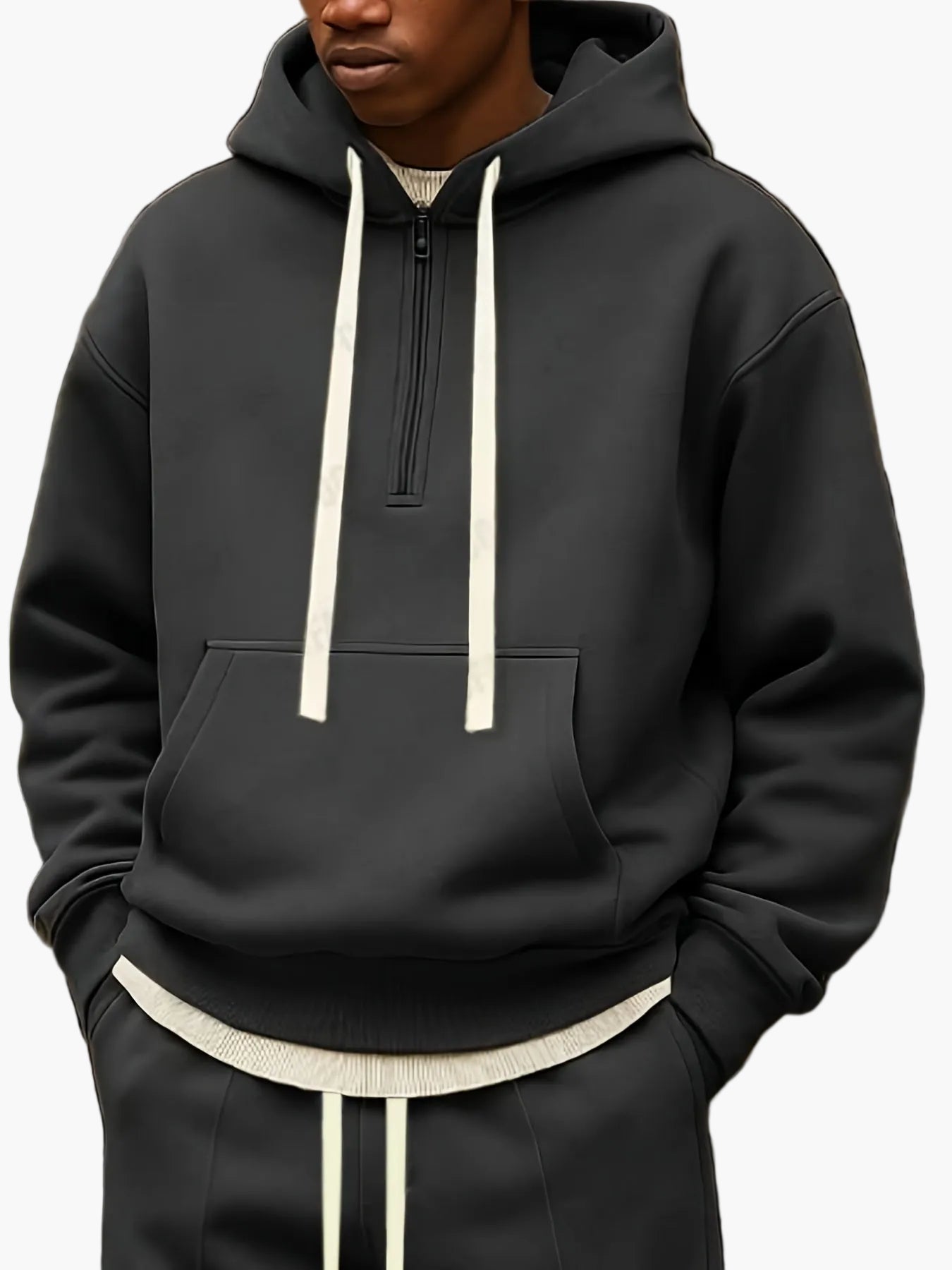 Men's Casual Hooded Sweatshirt Set – Loose Leisure Suit with Hooded Sweatshirt and Trousers for Everyday, Sports & Relaxation
