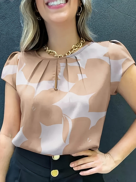 Women's Blouse Elegant Short Sleeve Modern Business Casual