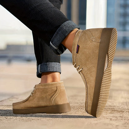 Men's moccasin-style chukka boots with laces and a comfortable sole