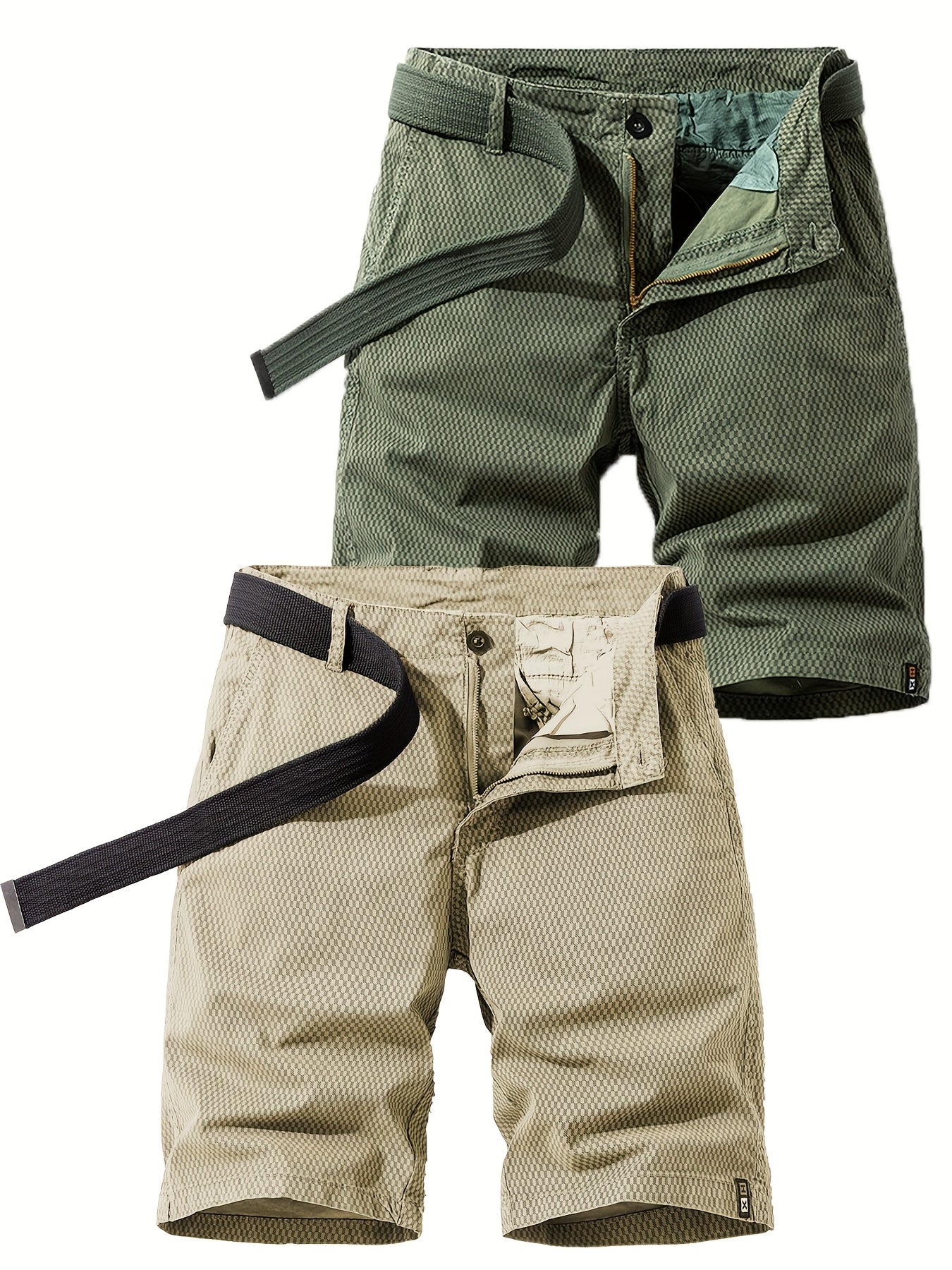 Men's Summer Casual Shorts with Belt – Breathable Regular Fit Bermuda Shorts for Everyday and Outdoor Use