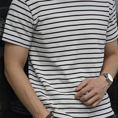 Men's T-Shirt with Classic Stripes – Timeless Design for Everyday and Leisure