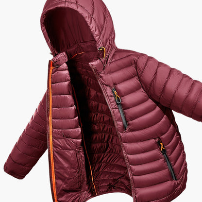 Men's Quilted Jacket with Hood – Lightweight Outdoor Transitional Jacket, Casual Style