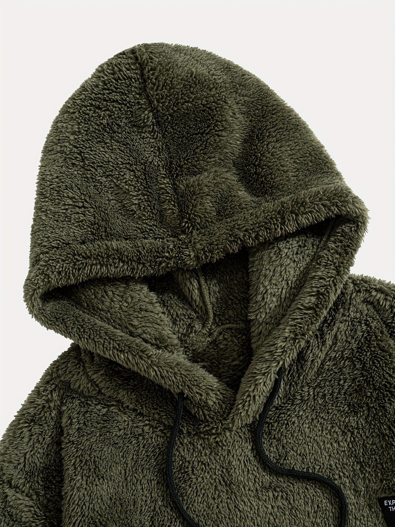Unisex teddy fleece hoodie with a kangaroo pocket and hood