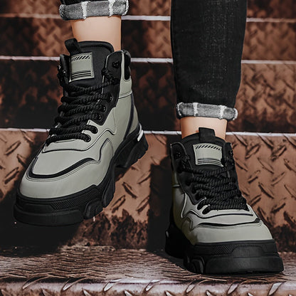 Men's boots, high-top ankle boots, lace-up shoes, lug sole