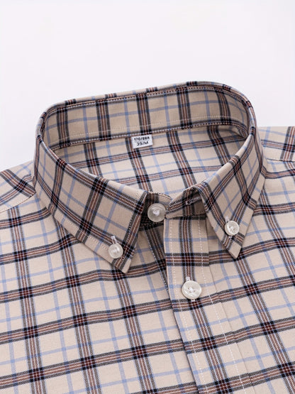Men's Casual Shirt Checked – Modern Long-Sleeve Shirt for Everyday & Office