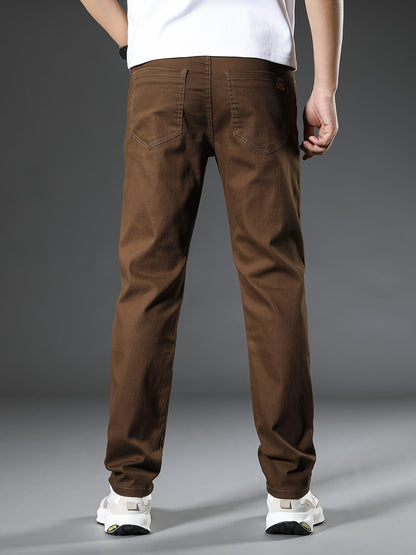 Men's Straight-Cut Casual Pants for Everyday and Work Use