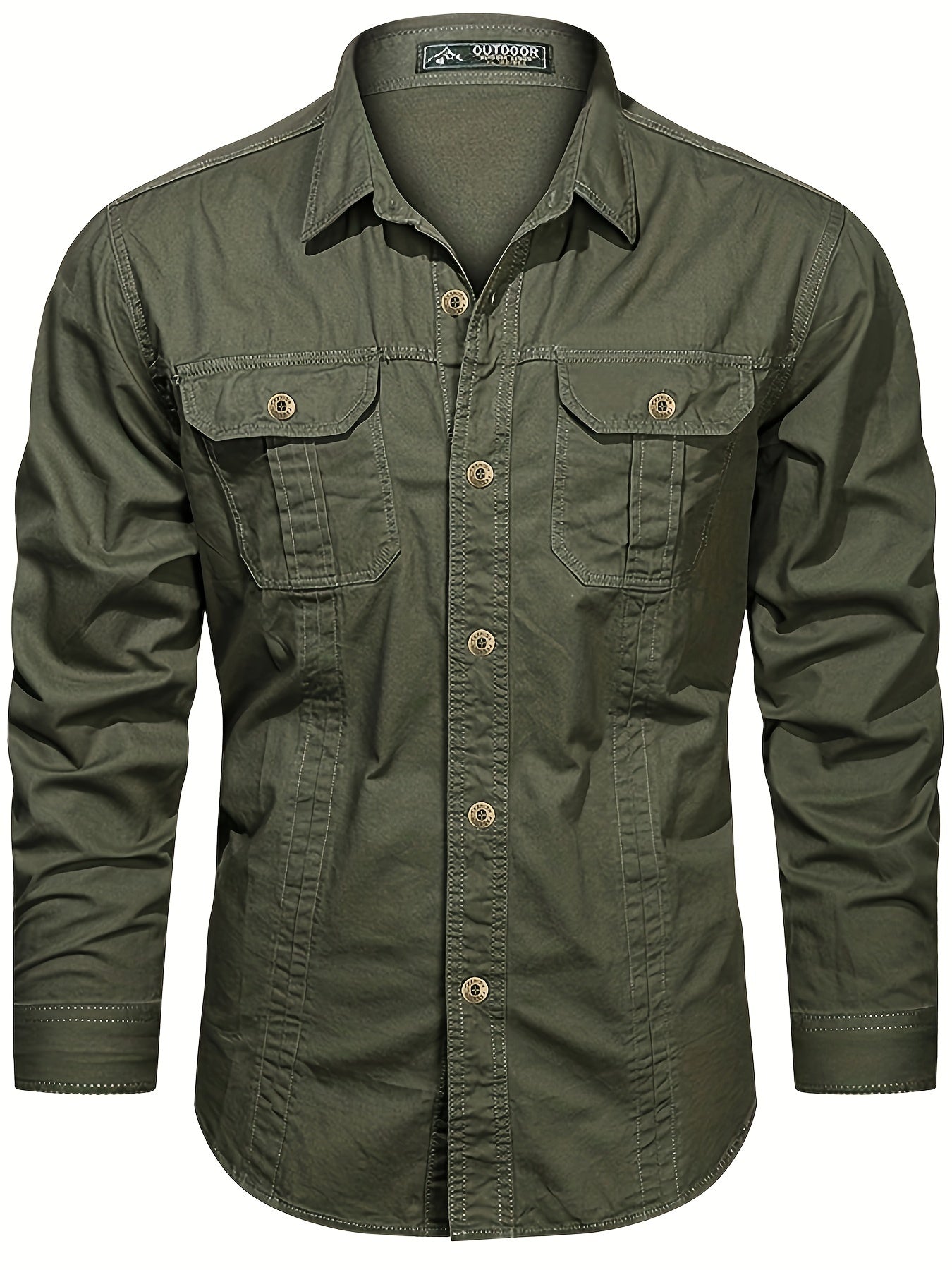 Men's Outdoor Casual Shirt Long Sleeve – Classic Utility Look for Everyday and Adventure