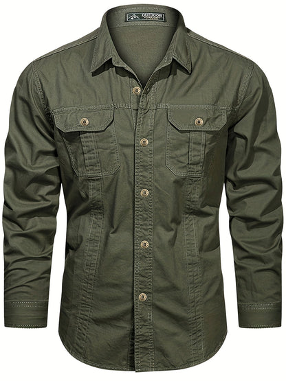 Men's Outdoor Casual Shirt Long Sleeve – Classic Utility Look for Everyday and Adventure