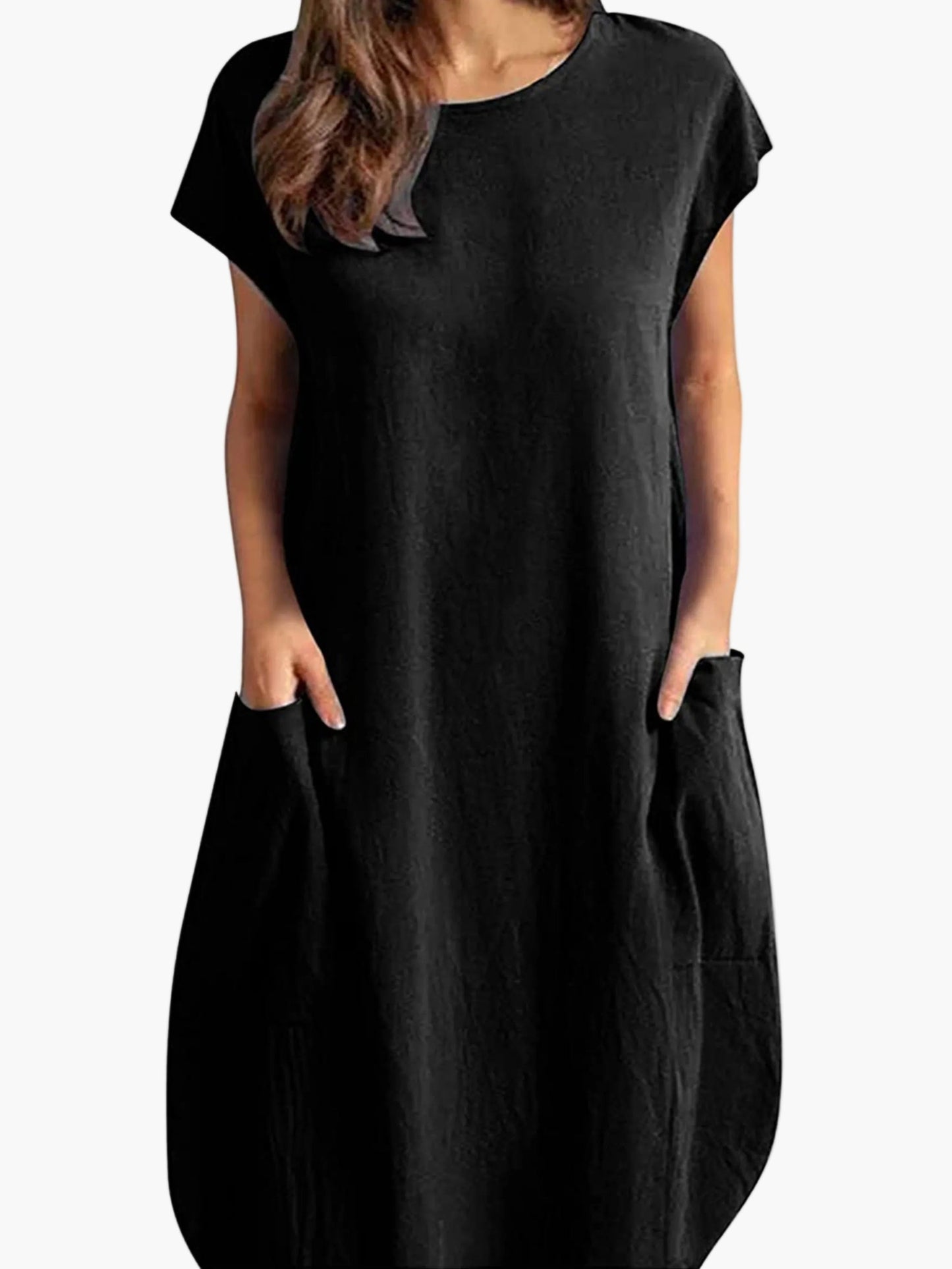 Women's casual dress tunic with loose fit and short sleeves – perfect for spring and summer