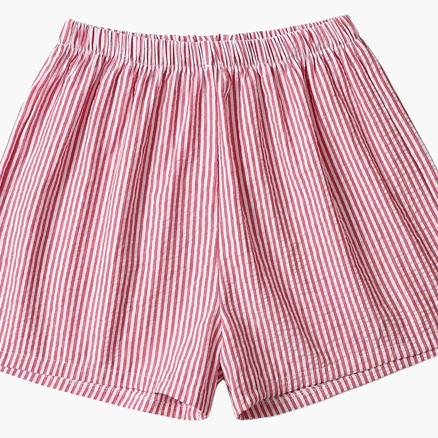 Women's Elegant Striped High-Waist Shorts for Summer Leisure & Everyday Wear