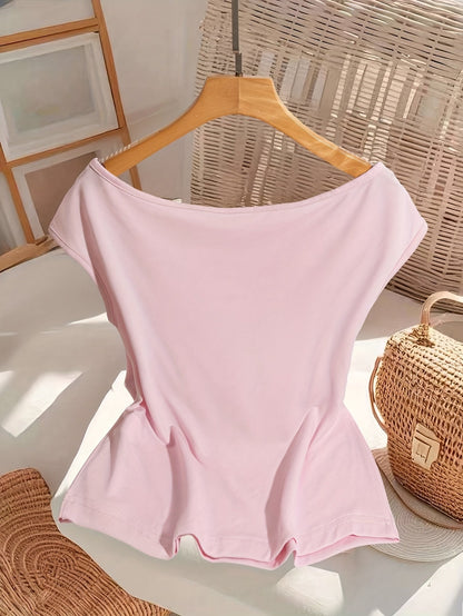 Women's Off-Shoulder Blouse with Bow Detail – Elegant Top for Special Occasions