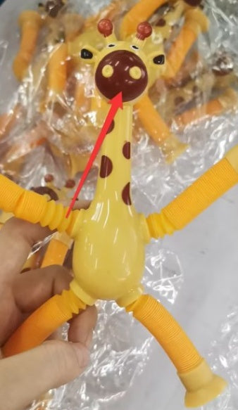Children's Cartoon Telescopic Giraffe Fidget Toy with Suction Cup – Stress Relief & Sensory Fun