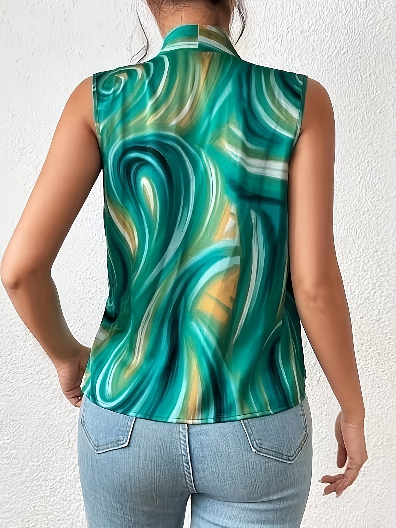Women's Wrap Blouse Elegant Sleeveless Modern Business and Casual