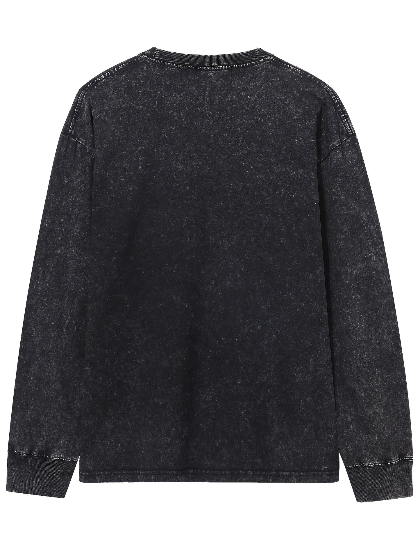Unisex long-sleeve shirt in a washed look, crew-neck vintage sweatshirt