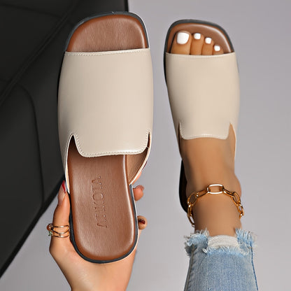 Women's Slip-On Sandals with Square Toe – Modern Style for Everyday and Leisure